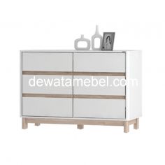 Drawer Cabinet Size 120  - Dacia LL 120  / White-Sanremo Oak 